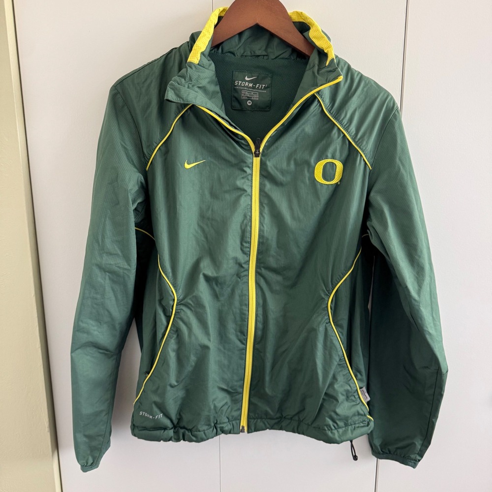 Nike Storm-FIT Oregon Ducks Jacket Womens Medium Green Full Zip Windbreaker